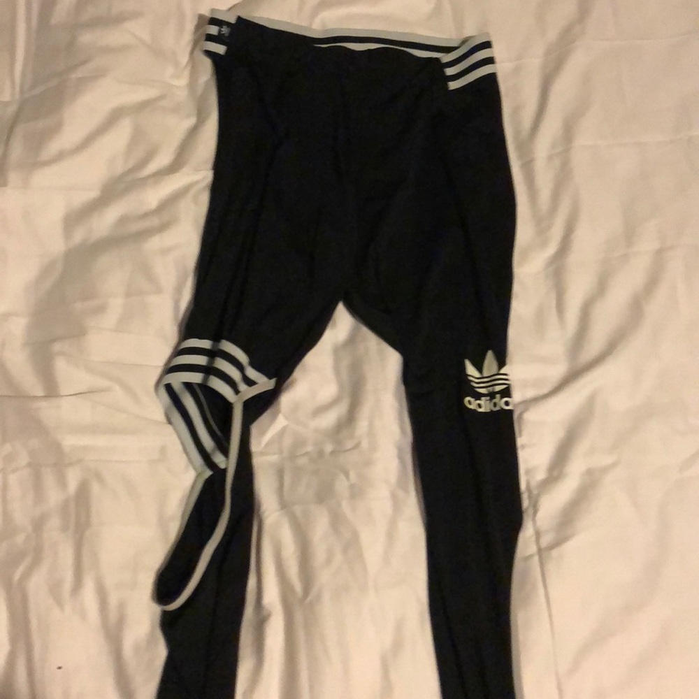 Ripped black adidas leggings